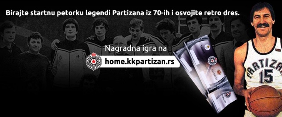 Odaberite startnu petorku Partizana od igrača koji su doneli prve titule 70-ih i osvojite retro dres