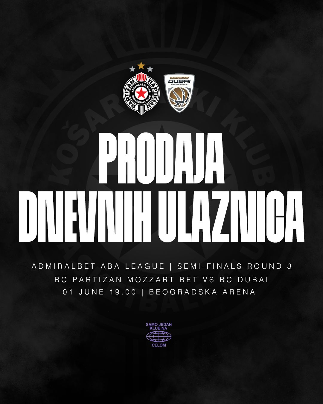 FINALE ILI KRAJ: Partizan Mozzart Bet u nedelju protiv Dubaija, prodaja dnevnih karata počinje sutra u podne 