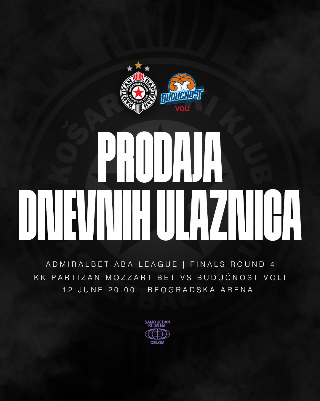 Prodaja dnevnih ulaznica za četvrti meč finala AdmiralBet ABA lige počinje danas u 15 časova