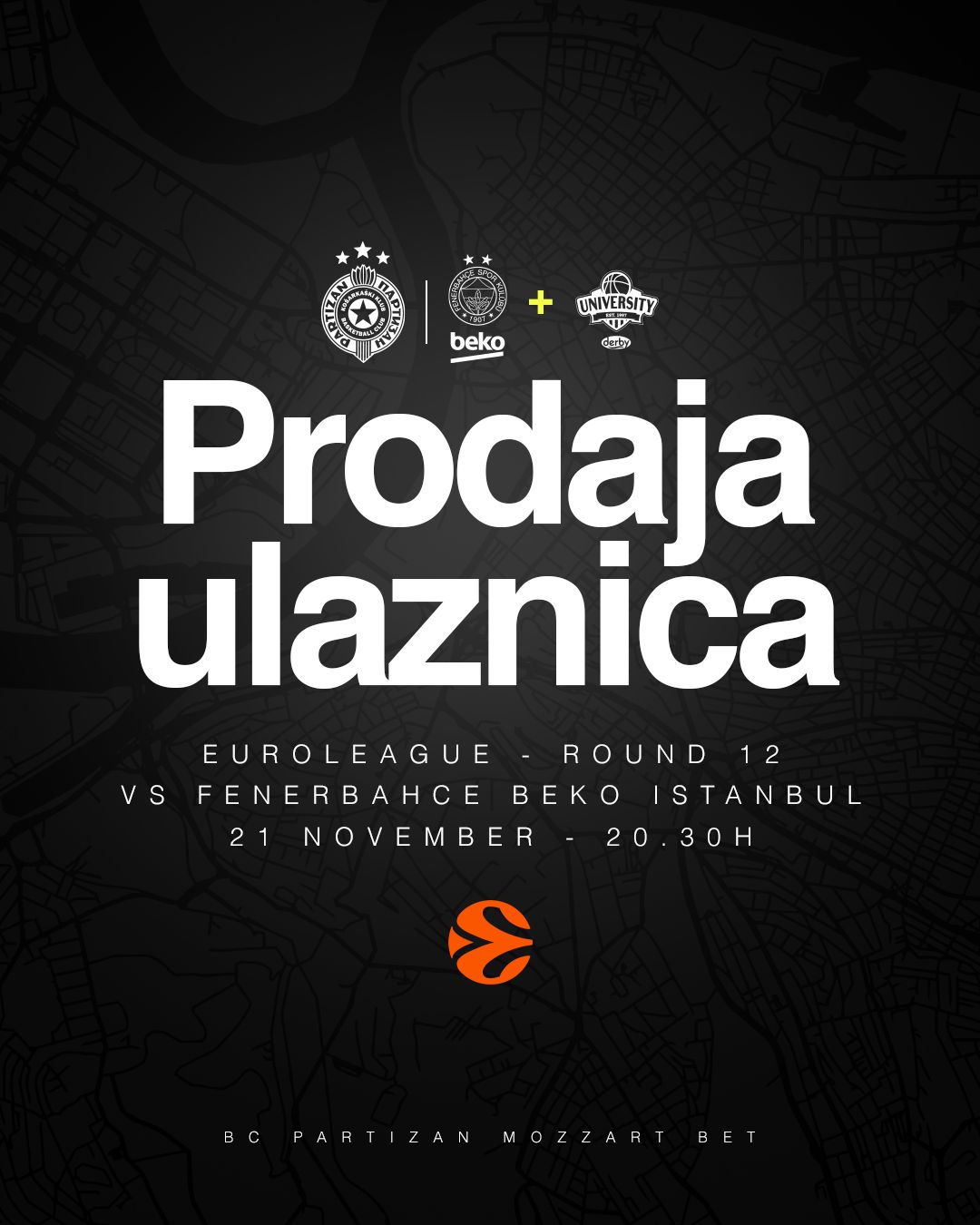 Prodaja dnevnih ulaznica za duele protiv Fenerbahčea i SC Derbija počinje u 19 časova