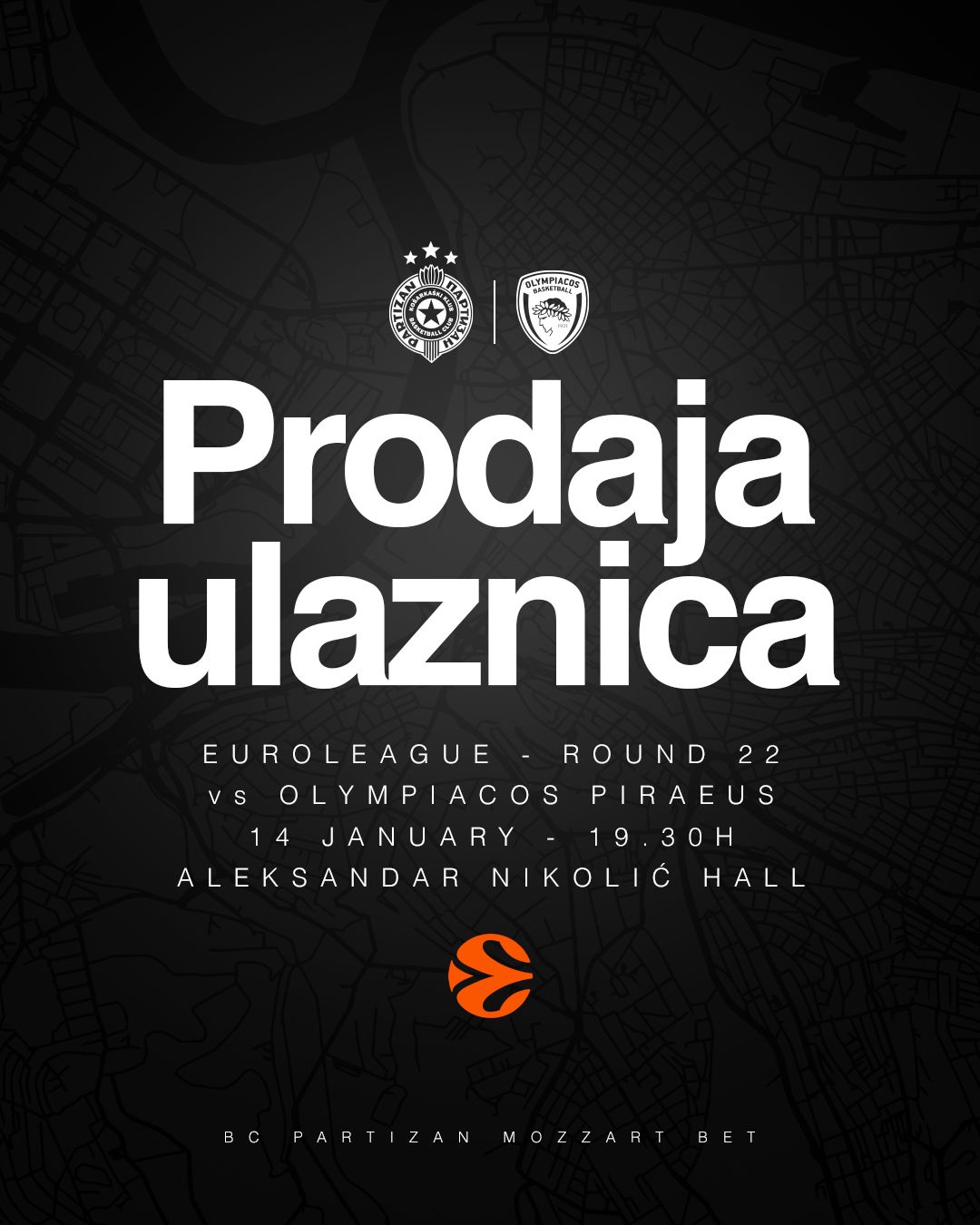 Sav prihod od prodaje ulaznica za meč protiv Olimpijakosa biće doniran FK Partizan: Početak prodaje u nedelju od 11 časova.